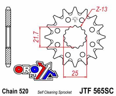 JT Front Sprocket JTF565.14sc Jt, Self-cleaning Grooves & Light, SF565-14