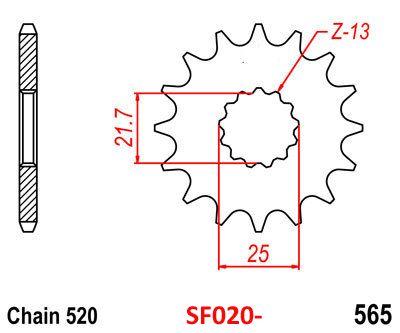 Renthal Front Sprocket Renthal 289, Kawasaki Yamaha 289--520-14p