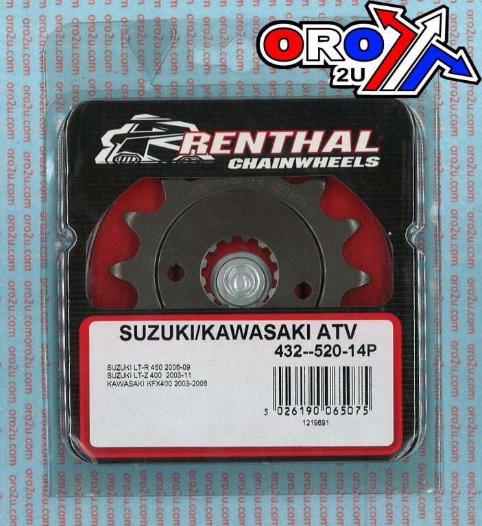 Renthal Front Sprocket Renthal 432, Suzuki/kawasaki ATV 432--520-14p, 432--520-14p