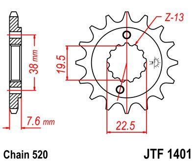 Dirt Racing Front Sprocket 15t [jtf1401.15]