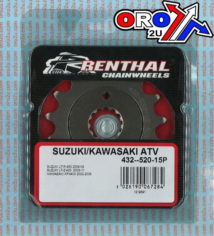 Renthal Front Sprocket Renthal 432, Suzuki/kawasaki ATV 432-520-15, 432--520-15gp