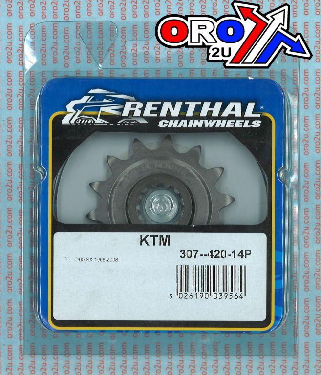 Renthal Front Sprocket Renthal 307, KTM 65sx 1998-08, KTM 307--420-14p, 30742014, 307--420-14p