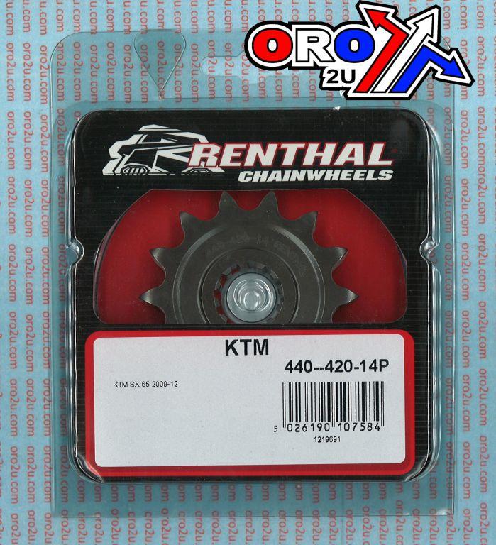 Renthal Front Sprocket Renthal 440, KTM 65sx 2009-20, KTM 440--420-14p, 44042014, 440--420-14p