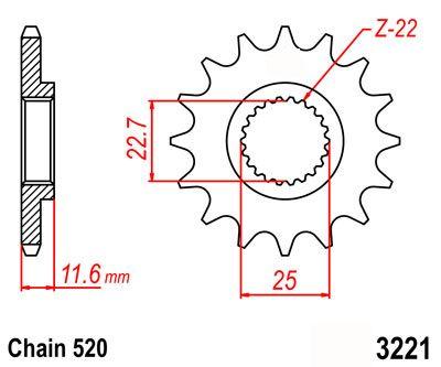 Dirt Racing Front Sprocket 13[jtf3221.13] Polaris, at-03275