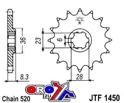 JT Front Sprocket Jtf1450.13 Jt