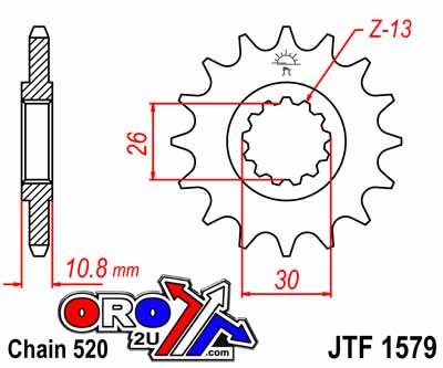 JT Front Sprocket Jtf1579.16 Jt, 520 Chain Conversion