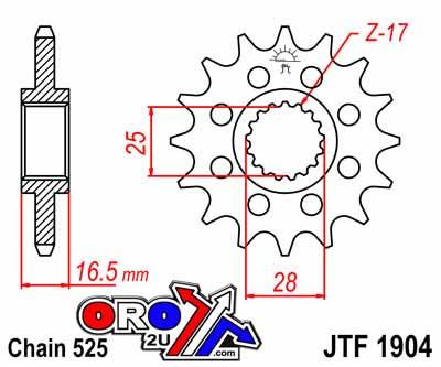 JT Front Sprocket Jtf1904.15 Jt