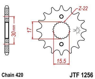 Dirt Racing Front Sprocket 15 [jtf1256.15] 420 23800-gc4-600, 23800-gcf-a20