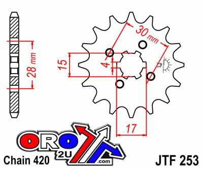 JT Front Sprocket JTF252.16 Jt, JTF252/253, SF255-