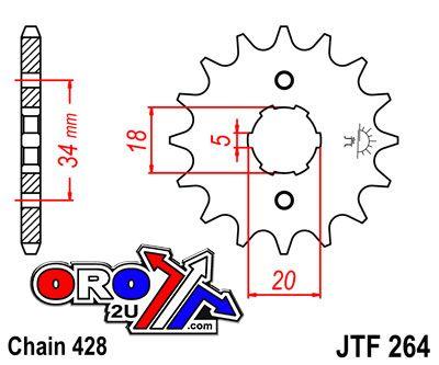 JT Front Sprocket JTF264.14 Jt JTF264