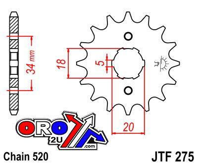 JT Front Sprocket JTF275.15 Jt, Honda Road