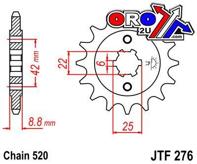 JT Front Sprocket JTF276.15 Jt JTF276