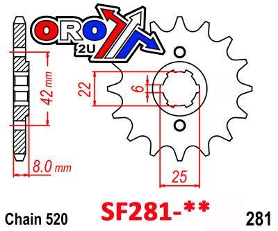 Dirt Racing Front Sprocket 14 [JTF281.14] 520