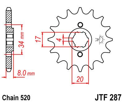 JT Front Sprocket JTF287.13 Jt