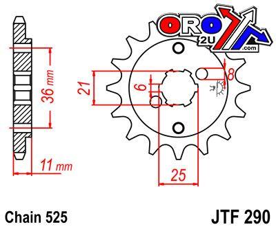 JT Front Sprocket JTF290.15 Jt, Honda Road