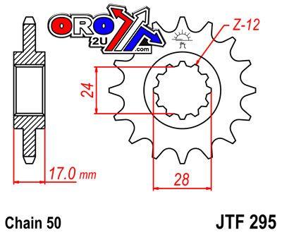 JT Front Sprocket JTF295.16 Jt, Honda Road
