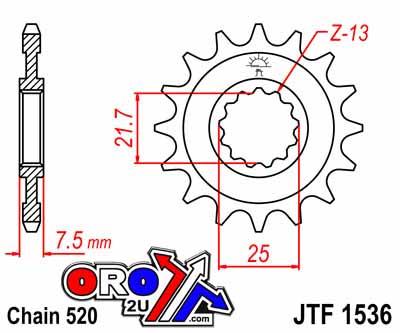 JT Front Sprocket Jtf1536.16 Jt