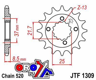 JT Front Sprocket Jtf1309.13 Jt Old No SF450-13.jt