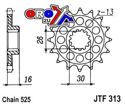 JT Front Sprocket JTF313.16 Jt