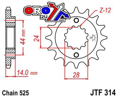 JT Front Sprocket JTF314.16 Jt