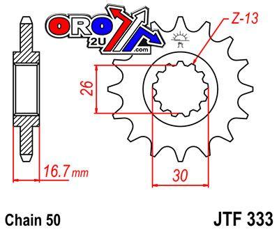 JT Front Sprocket JTF333.16 Jt
