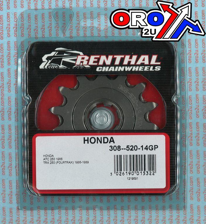 Renthal Front Sprocket Renthal 308, Honda 308--520-14gp ATV Only, 308--520-14gp