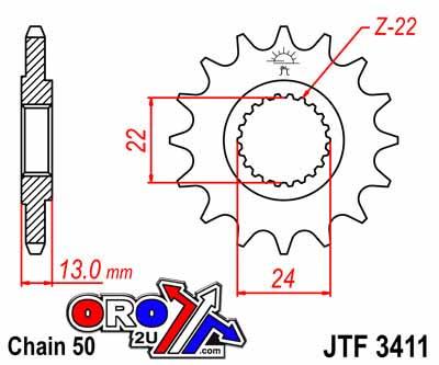 JT Front Sprocket Jtf3411.16 Jt, Bombardier ATV