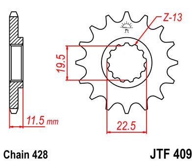 JT Front Sprocket JTF409.16 Jt