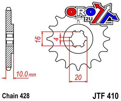 JT Front Sprocket JTF410.14 Jt