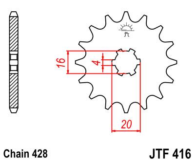 JT Front Sprocket JTF416.13 Jt [428]