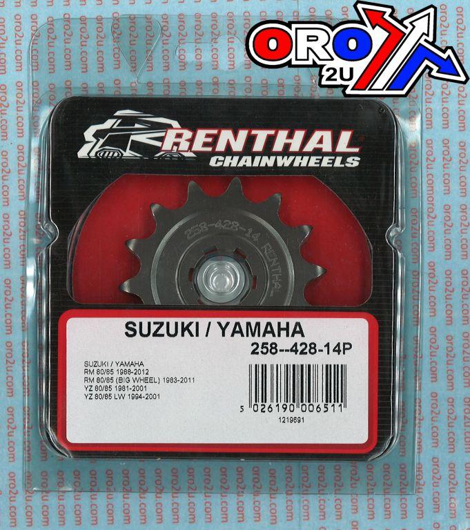 Renthal Front Sprocket Renthal 258, Suzuki/yamaha 258--428-14p, 258--428-14p