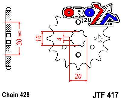 JT Front Sprocket JTF417.16 Jt