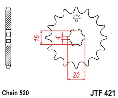 JT Front Sprocket JTF421.11 Jt SF422-11