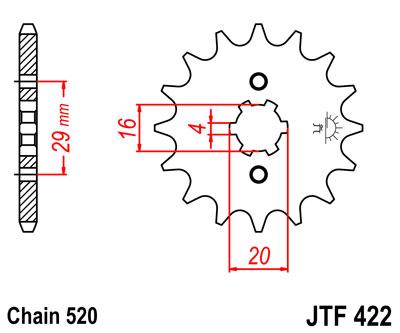 JT Front Sprocket JTF422.13 Jt JTF421/422 SF422-13