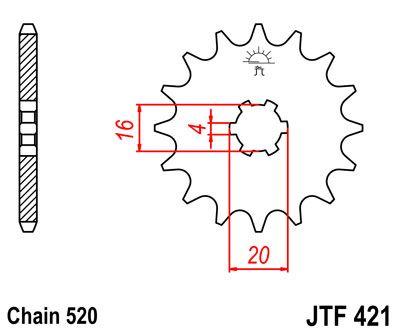 JT Front Sprocket JTF422.15 Jt JF422.15 JTF421/422 SF422-15