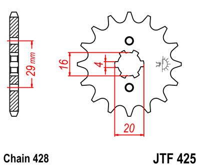 JT Front Sprocket JTF425.15 Jt Can Use 416