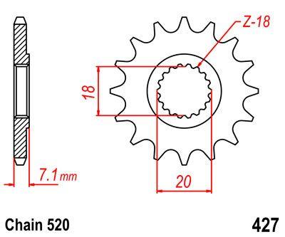 Dirt Racing Front Sprocket 13 [JTF427.13] 520