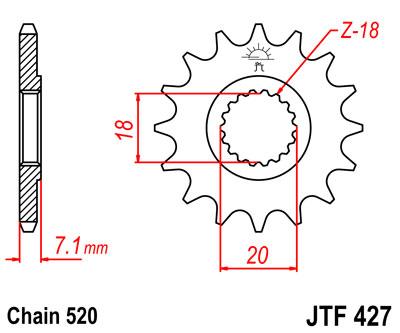 JT Front Sprocket JTF427.14 Jt