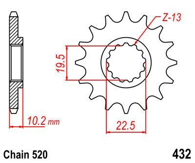 Dirt Racing Front Sprocket 13 [JTF432.13] 520