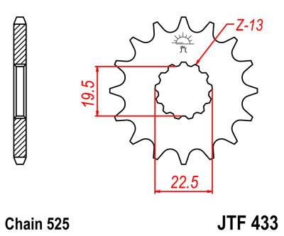 JT Front Sprocket JTF433.16 Jt
