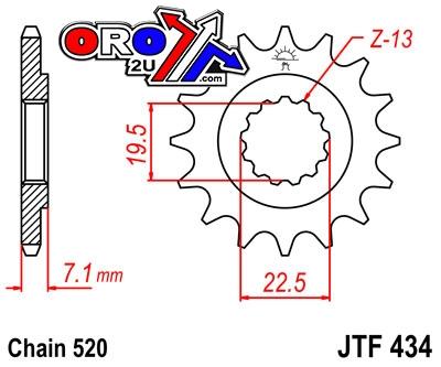 JT Front Sprocket JTF434.13 Jt