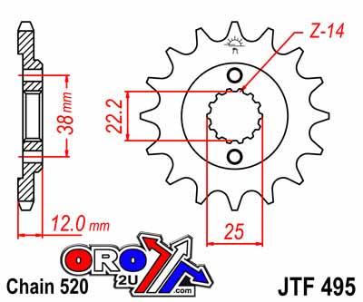 JT Front Sprocket JTF495.15 Jt