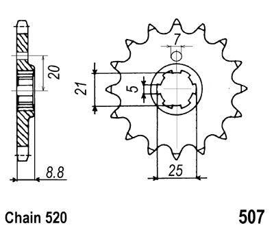 JT Front Sprocket JTF507.14 Jt.