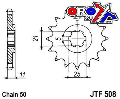 JT Front Sprocket JTF508.16 Jt