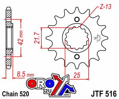JT Front Sprocket JTF516.16 Jt
