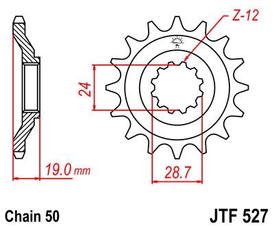 JT Front Sprocket JTF527.17 Jt, 530 Chain Conversion