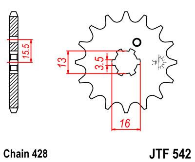 JT Front Sprocket JTF542.13 Jt