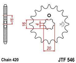 JT Front Sprocket JTF546.16 Jt Jtf54616 JTF546.16