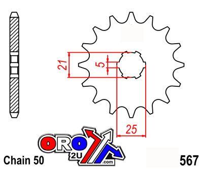 MTX Parts Front Sprocket JTF567.530.15