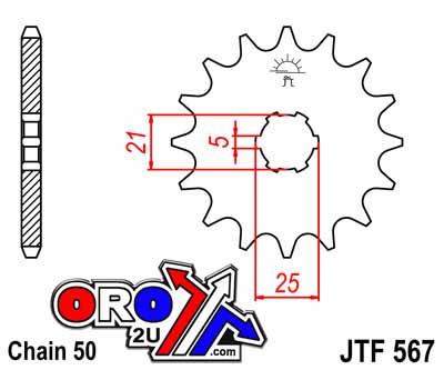 JT Sprocket Front JTF567.16 Jt, Can Use 424-16